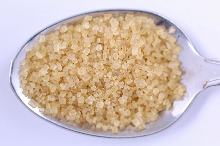 Raw coconut sugar close-up, comparing price and quality of coconut sugar brands in India